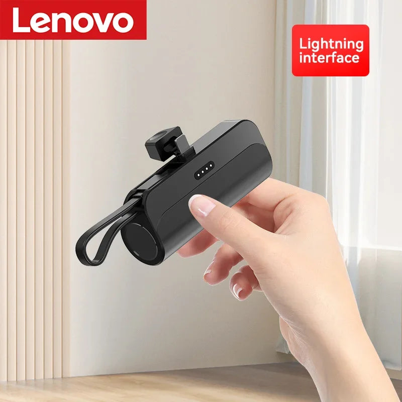Lenovo 500000mAh Capsule Power Bank High Capacity Super Fast Charging Powerbank  Portable External Battery For All Phones New