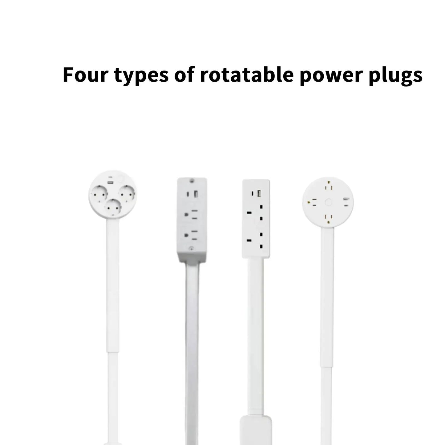 New Electrical Wall Plug Rotates Electrical Outlet Extender Adjustable Length Power Outlets Extender Power Socket for NightStand