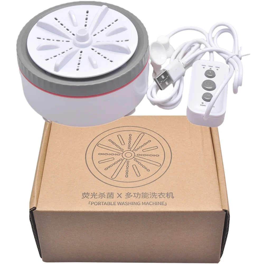 Mini Washing Machine Portable USB Rotating Turbo Fruit Ultrasonic Dishwasher For Clothes Home Kitchen Travel Remote Control미니세탁기