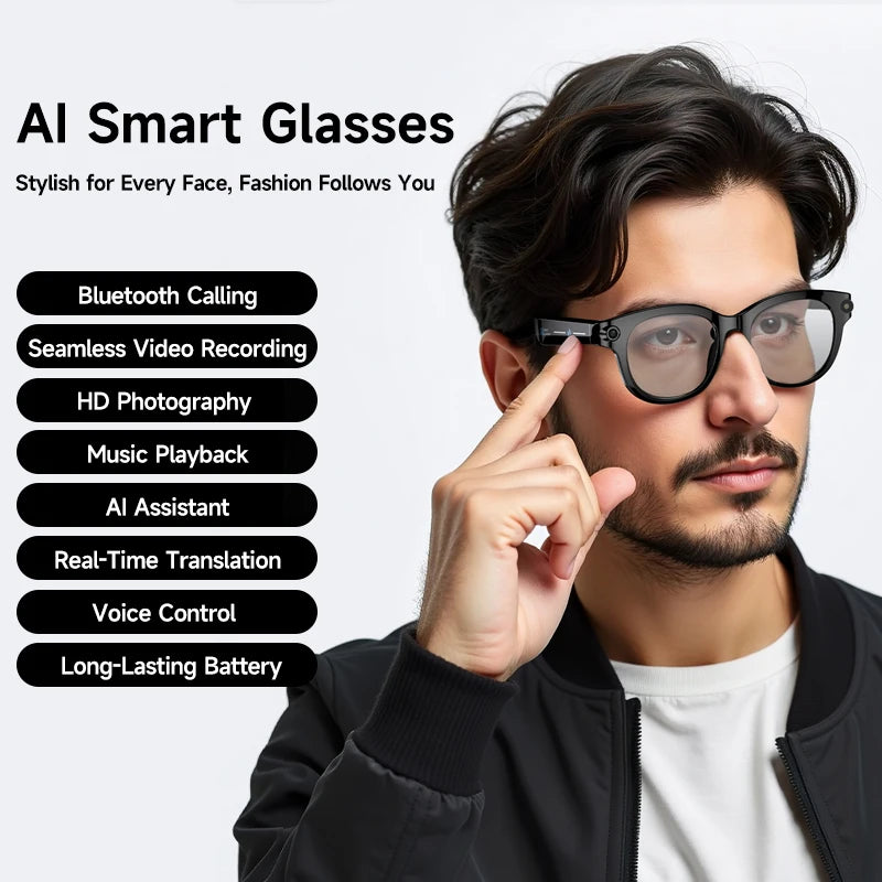 Xiaomi Smart AI Glasses True 800W Video Camera Multifunctional AI Translation Meeting Minutes Music Control Wifi Transmission