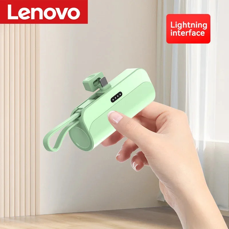 Lenovo 500000mAh Capsule Power Bank High Capacity Super Fast Charging Powerbank  Portable External Battery For All Phones New