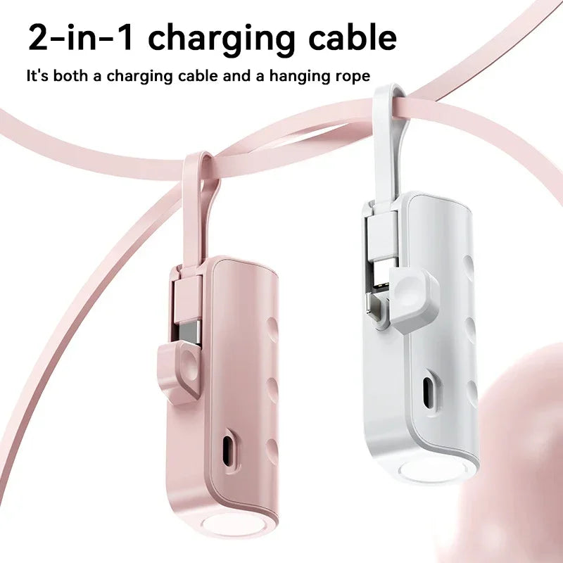 Lenovo 500000mAh Capsule Power Bank High Capacity Super Fast Charging Powerbank  Portable External Battery For All Phones New