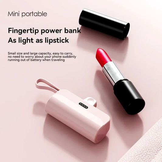 Lenovo 500000mAh Capsule Power Bank High Capacity Super Fast Charging Powerbank  Portable External Battery For All Phones New