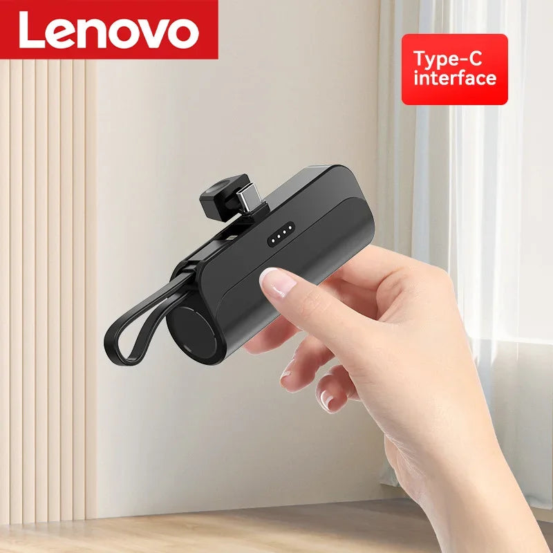 Lenovo 500000mAh Capsule Power Bank High Capacity Super Fast Charging Powerbank  Portable External Battery For All Phones New