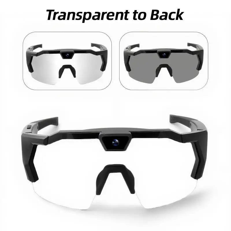 4K HD 1080P POV Sports Glasses with Camera 16GB Action Sunglasses Video Recording Glasses for Outdoor Activity Cycling Hiking
