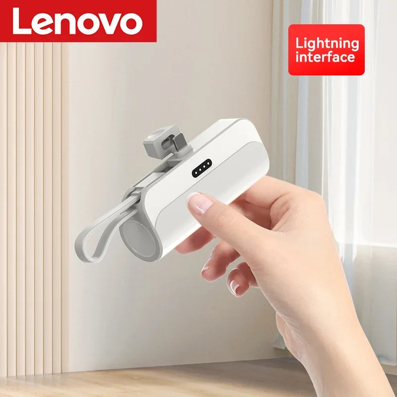 Lenovo 500000mAh Capsule Power Bank High Capacity Super Fast Charging Powerbank  Portable External Battery For All Phones New